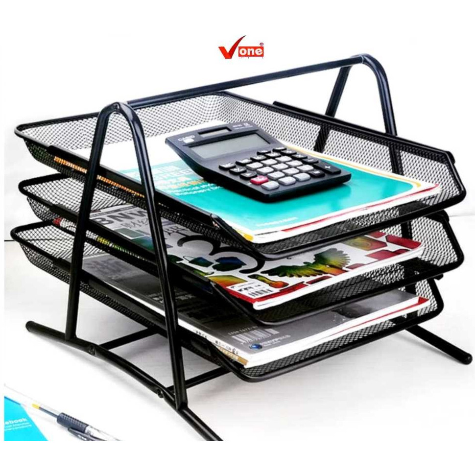 Jual Desk Tray / Rak Kertas / Rak Susun - Metal Mesh Material. | Shopee ...