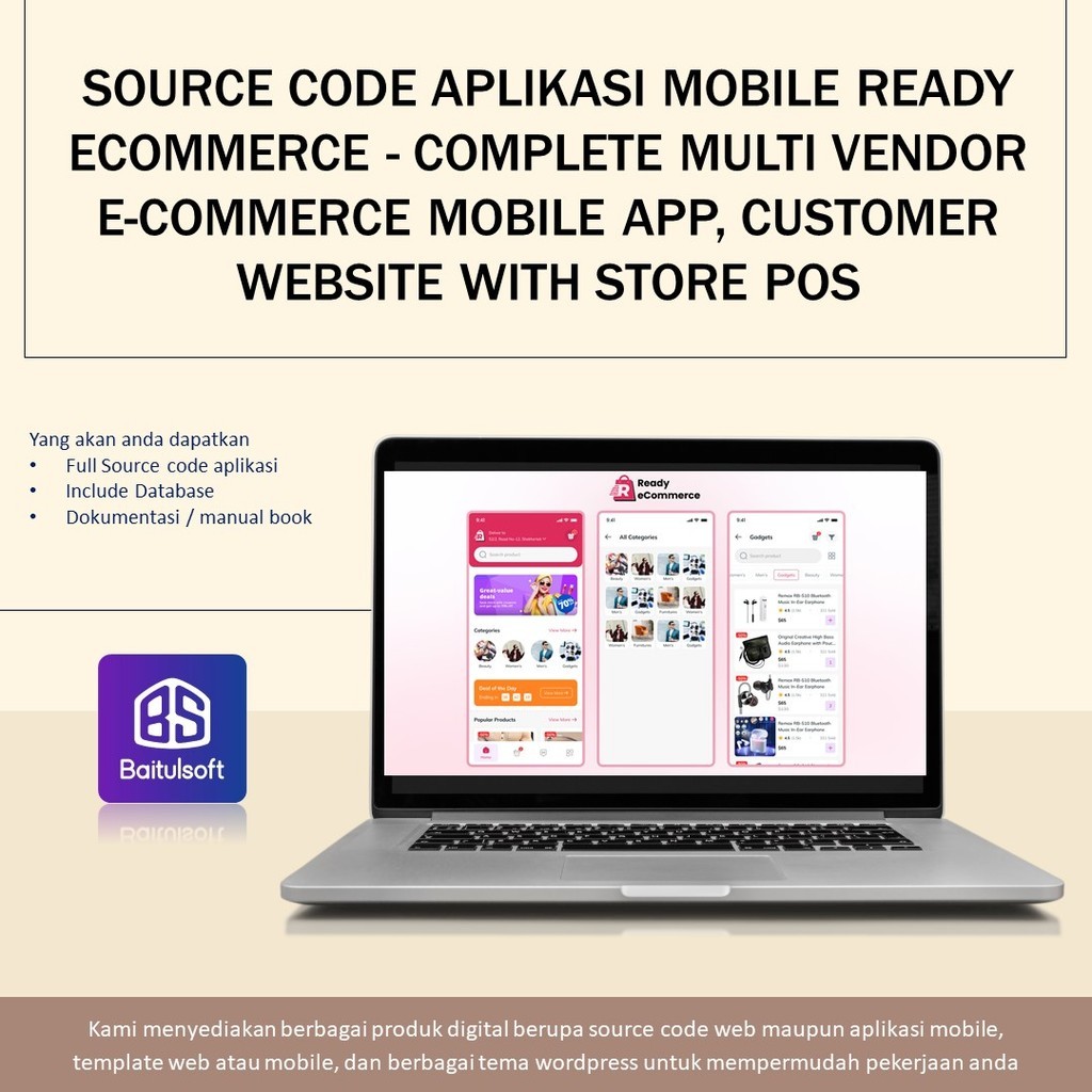 Jual SOURCE CODE APLIKASI MOBILE READY ECOMMERCE - COMPLETE MULTI ...