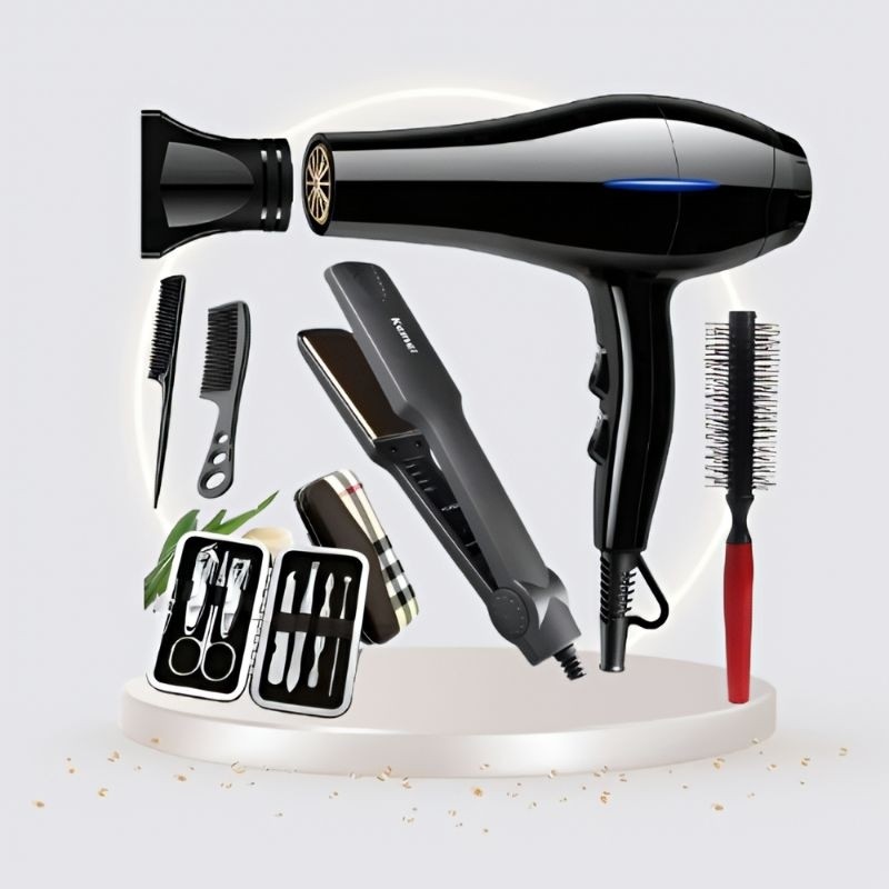 Jual (COD) Set Paket Peralatan Styling Rambut Catokan Kemei Km 329 ...