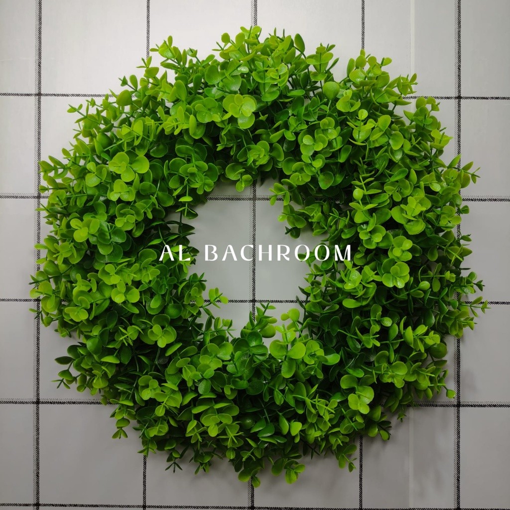 B8120  HIASAN DINDING DAUN PLASTIK RING DAUN DOLLAR TANAMAN ARTIFICIAL DEKORASI RUANG TAMU
