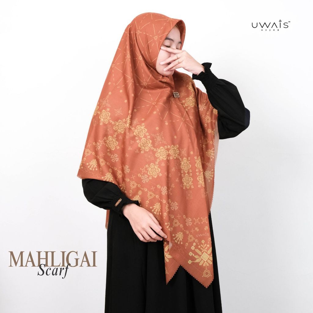Uwais Hijab Mahligai Hijab Scarf Kerudung Segi Empat Motif Jilbab Dewasa Pashmina Premium Original