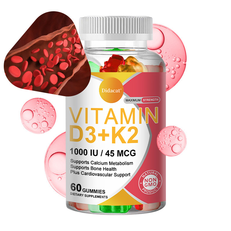 Jual Vitamin D3 + K2 Gummies, 1000IU/45MCG, mendukung kekebalan, otot ...