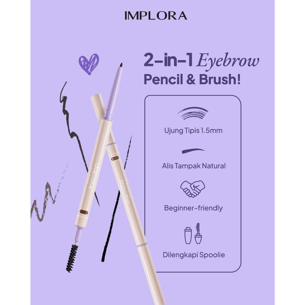 Jual ️Domestika ️ IMPLORA Brow Pop Day To Day Indonesia / Pensil Alis 0 ...