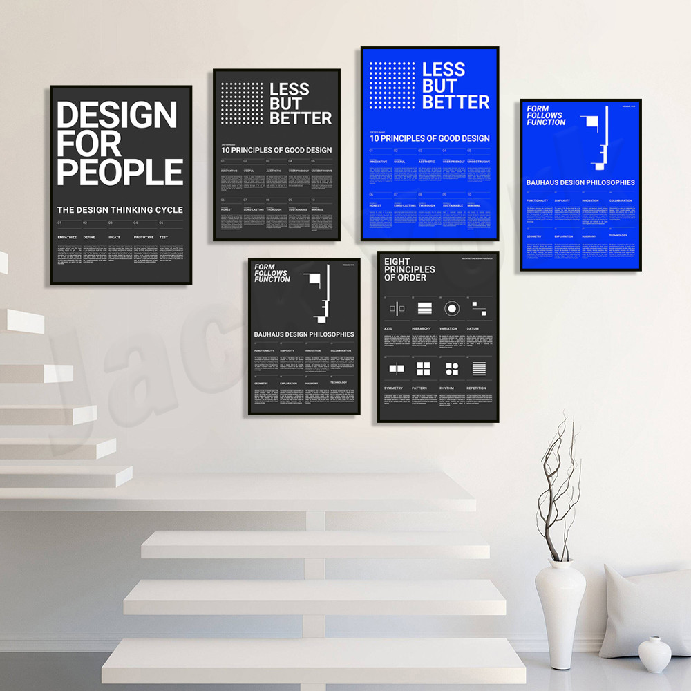 Jual Bauhaus Philosophy Poster, 5 Principles of Design Thinking, Walter ...