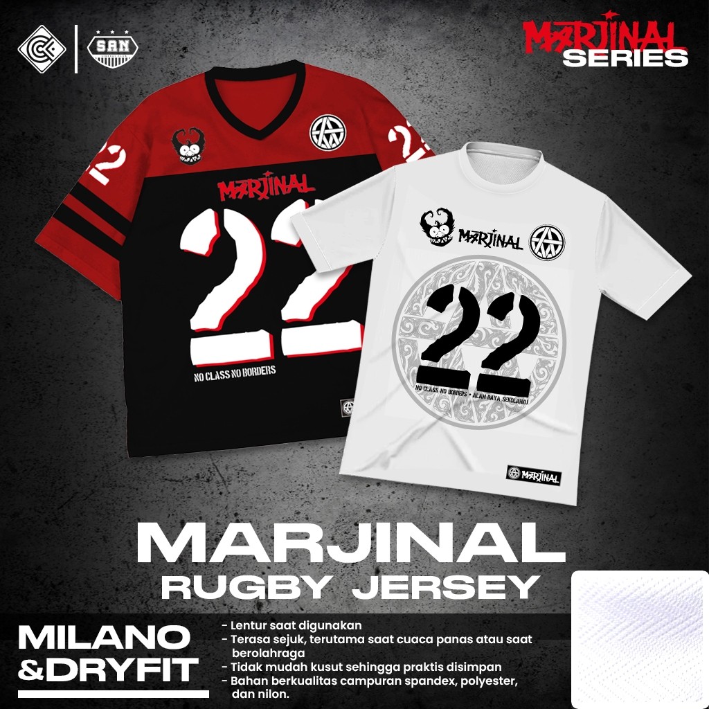 Jual MARJINAL MERCH Oversize Rugby Jersey Series Cowok Cewek Oversize ...