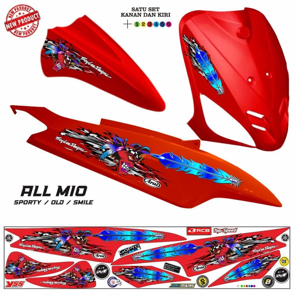 Jual STIKER POLET MOTOR YAMAHA MATIK MIO OLD MIO SMILE VARIASI STRIPING ...