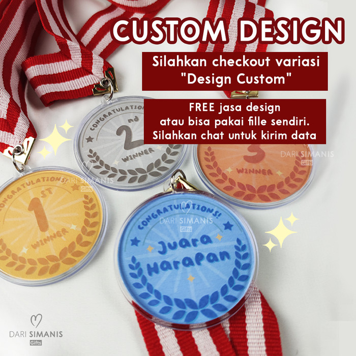 Jual Medali Juara Lomba Juara Satu Dua Tiga Harapan Custom Medali