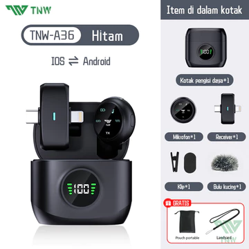 TNW A36 Wireless Microphone A37 2 In 1 Magnetic Clip On Mic Wireless Lavalier Mikrofon HP Plug