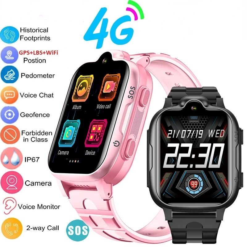 Jual 4G SIM Card Smartwatch For Kids Wifi GPS Tracker Smart Watches ...