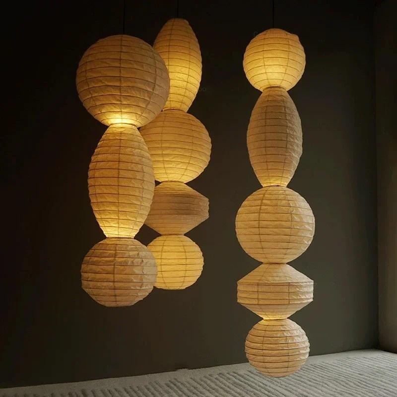 Jual Wabi-sabi Mabel Pendant Lights LED E27 Akari Noguchi Yong Rice ...