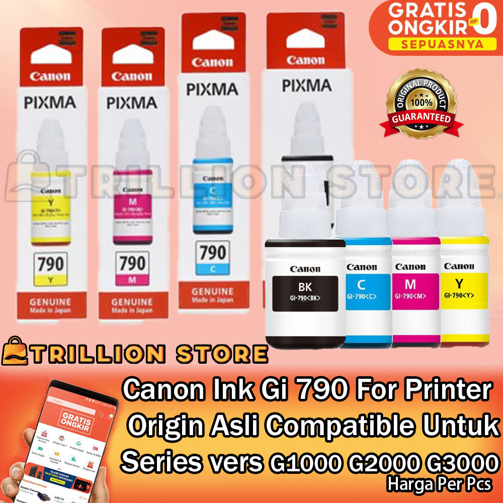 Jual Canon Printer Tinta Gi 790 Original Ink For G1000 G2000 G3000 ...
