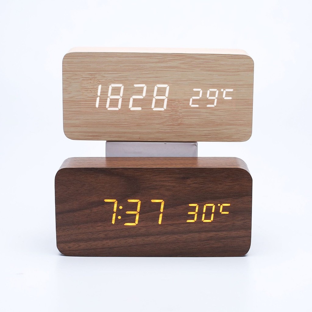 Jual Jam Meja Kayu Digital Led Persegi | Shopee Indonesia