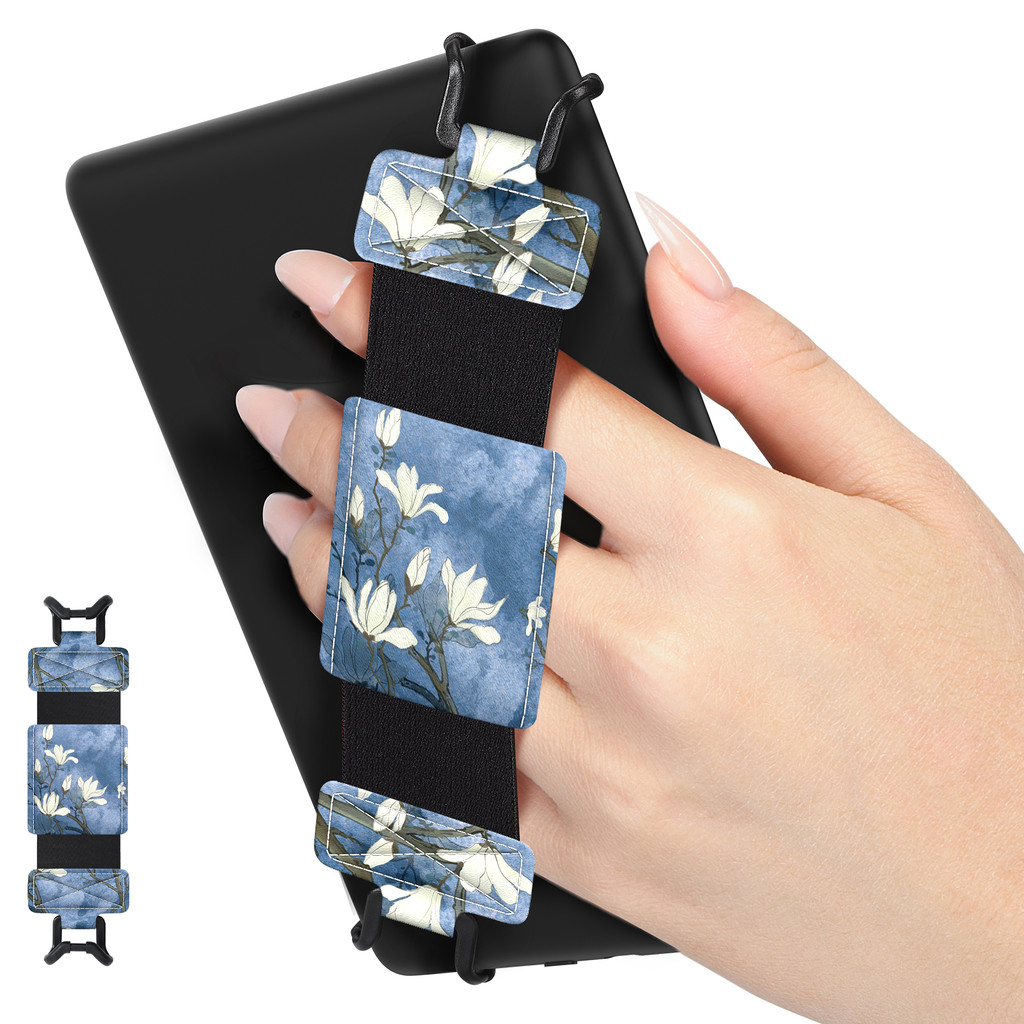 MoKo Kindle Dragonne Pour 6-8" Kindle EReaders Fire Tablet - Kindle/Kobo/Voyaga/Lenovo/Sony Kindle E-Book Tablet, Sangle De Main Légère Et Polyvalente à Haute Élasticité Support De Poignée 2PCS, Noir