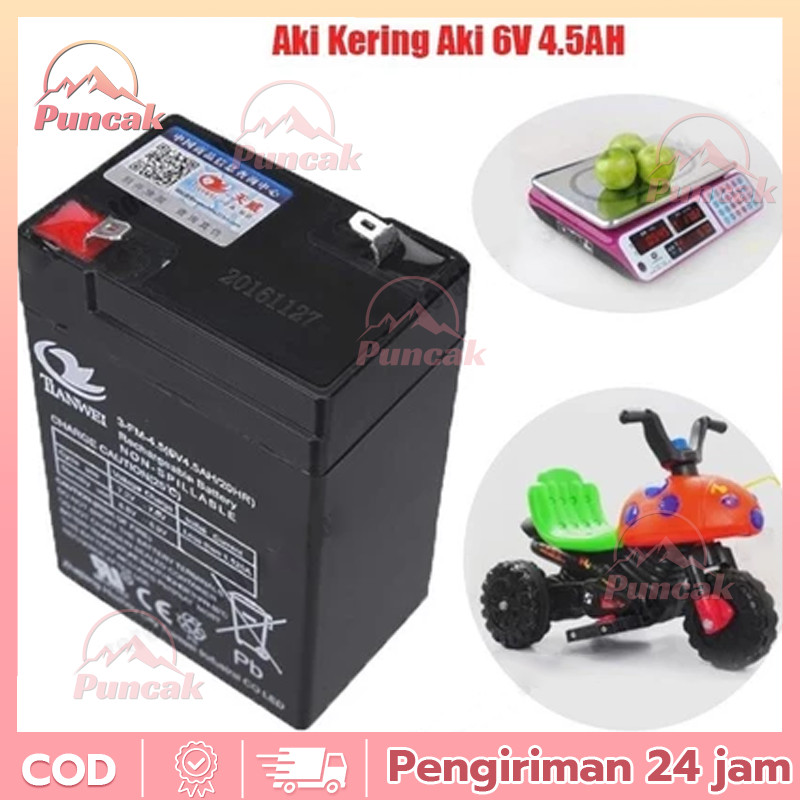 Jual 【PUNCAK】aki kering 6v 4.5ah aki kering genset 12v 123ah aki kering