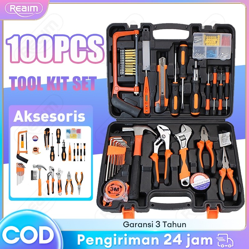 Jual Toolkit 100 Pcs TOOLS Set Box Kotak Perkakas Mekanik Rumah Tangga ...