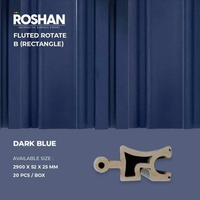 Jual ROSHAN WPC WALLPANEL ROTATE PLUTED 5,2 x 290CM ROTASI B (RECTANGLE ...