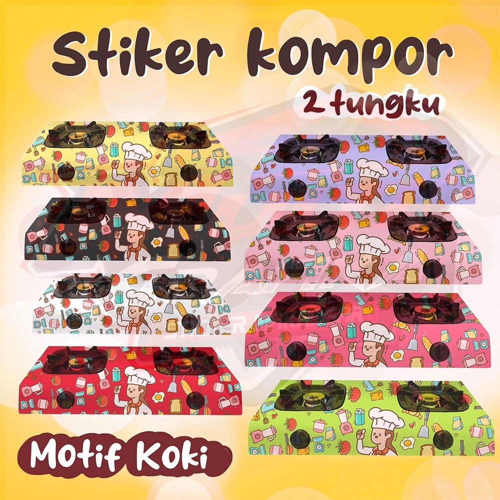 Jual Stiker Setiker Sticker Kompor 2 Mata Tungku Motif Koki Kue ...