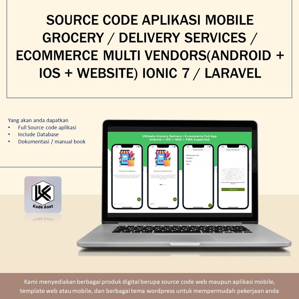 Jual SOURCE CODE APLIKASI MOBILE GROCERY / DELIVERY SERVICES ...