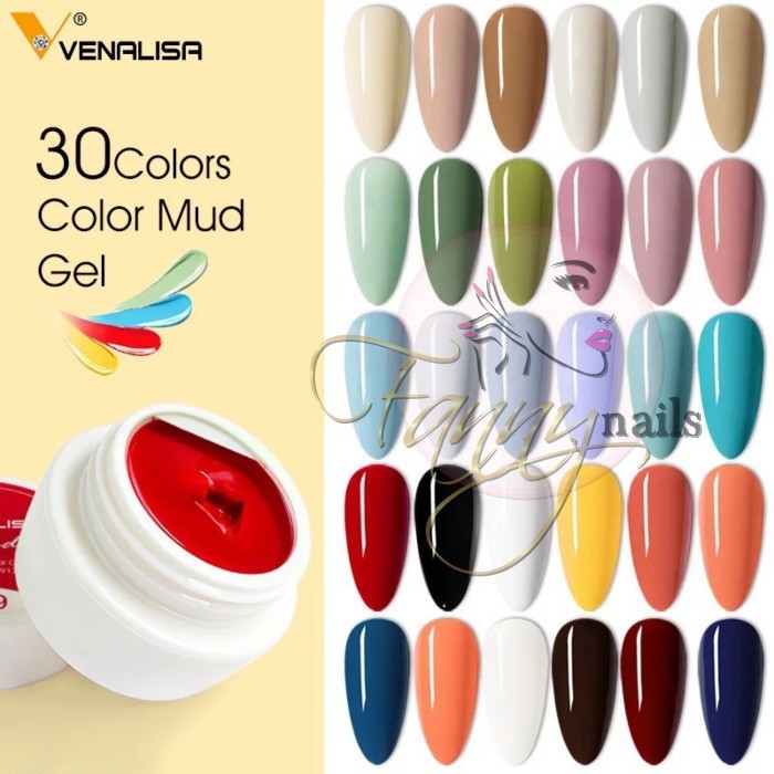 Jual 41-50 VENALISA COLOR MUD GEL POLISH KUTEK GEL KUKU POT PEKAT ...