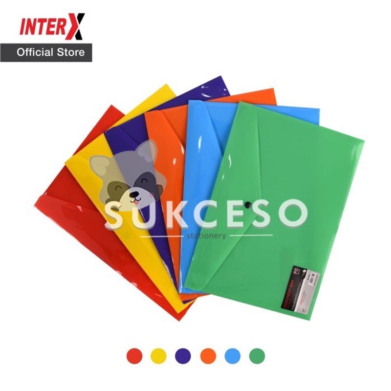 Jual Inter X Document Bag Opaque Folio F4 FC Map Kancing Plastik ...