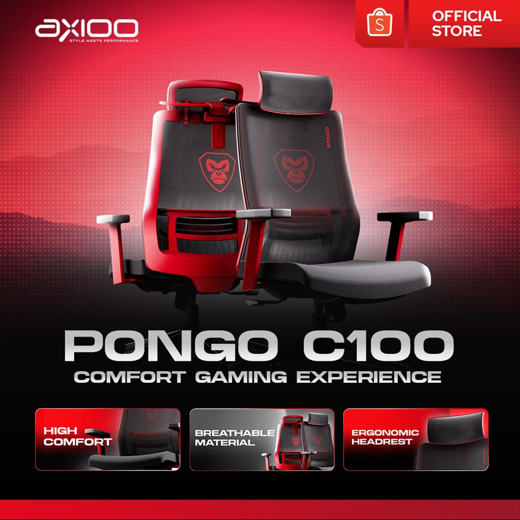 Jual Pongo C100 Gaming Chair / Kursi Gaming Max Comfort | Shopee Indonesia