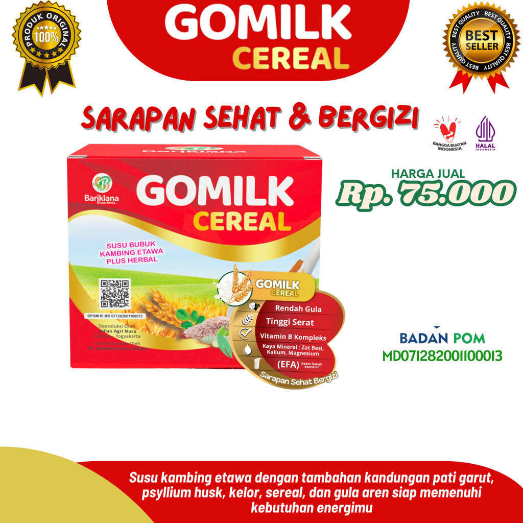 Jual Gomilk Cereal Plus Gula Aren 1 Box isi 10 Sachet Netto 250gr ...