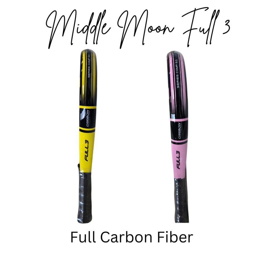Jual Raket Padle MIDDLE MOON FULL 3 Carbon Fiberglass Eva Core Racquet ...