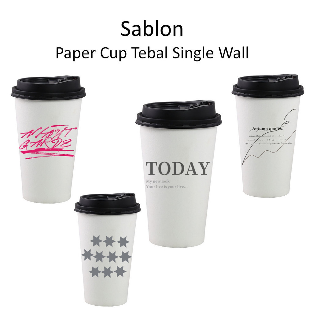 Jual Sablon Paper Cup Tebal Single Wall 8oz 12oz 16oz 22oz | Shopee ...