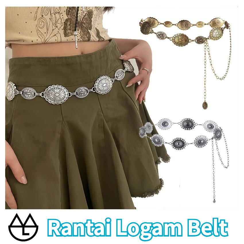 Jual 1set Ikat Pinggang Rantai Wanita Fashion Berukir Logam Belt Wanita ...