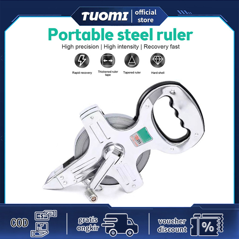 Jual Meteran Roll/100 50 Meter Stainless Steel/roll Meter/meteran Rol ...