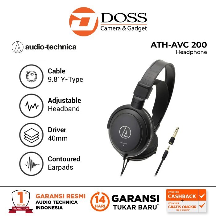 Jual Audio Technica ATH-AVC 200 Headphone ATH AVC200 | Shopee Indonesia
