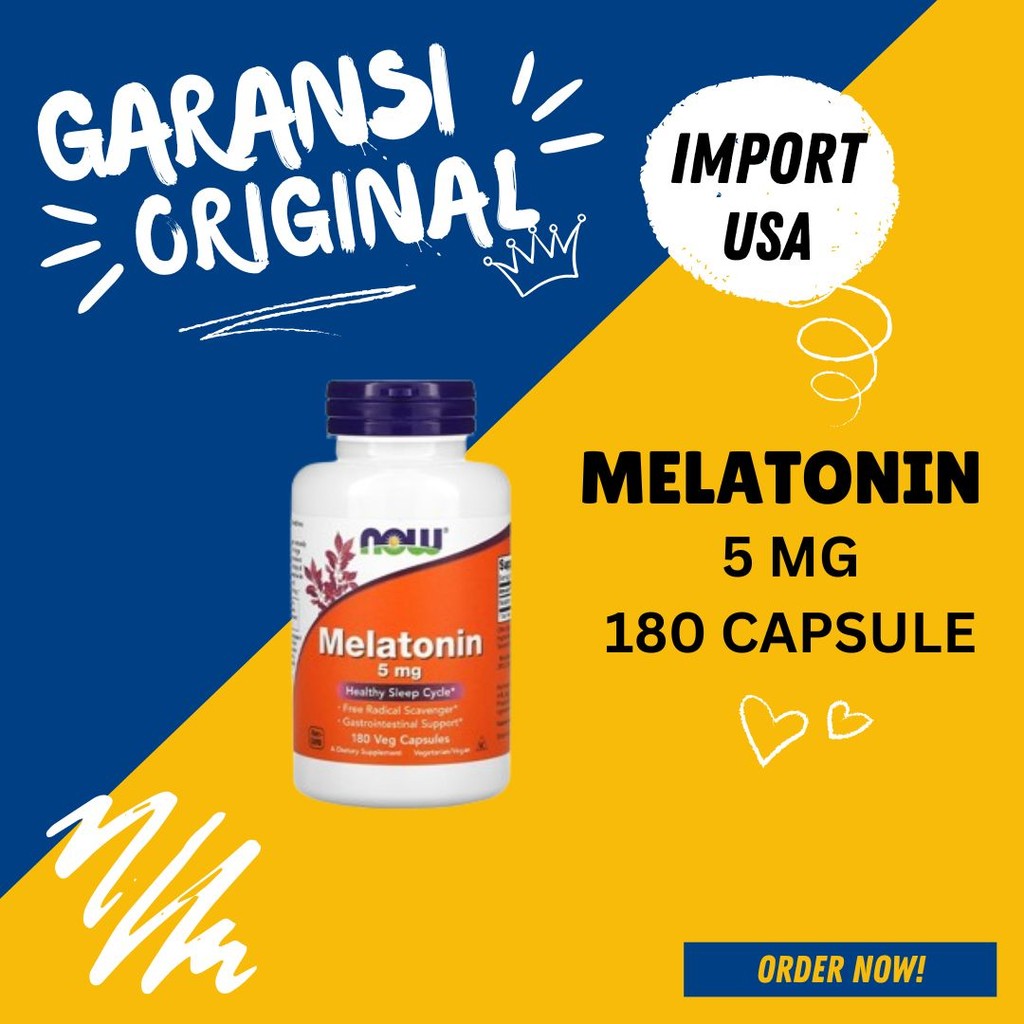 Jual NOW Foods Melatonin 5mg Suplemen untuk Masalah Tidur 180 veg ...