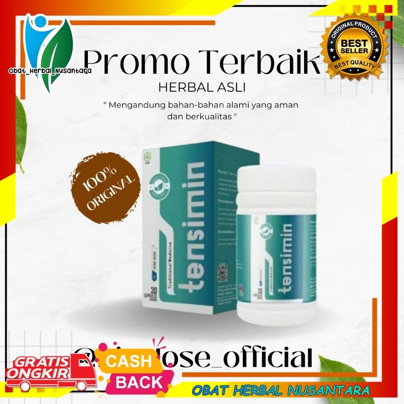 TENSIMIN Asli BPOM (30 Kapsul) Obat Herbal Atasi Hipertensi, Struk Jantung, Asam Urat Kolestrol Tensimin Obat Herbal Hipertensi Darah Tinggi Jantung Strok Asam Urat 100% Original dinamics