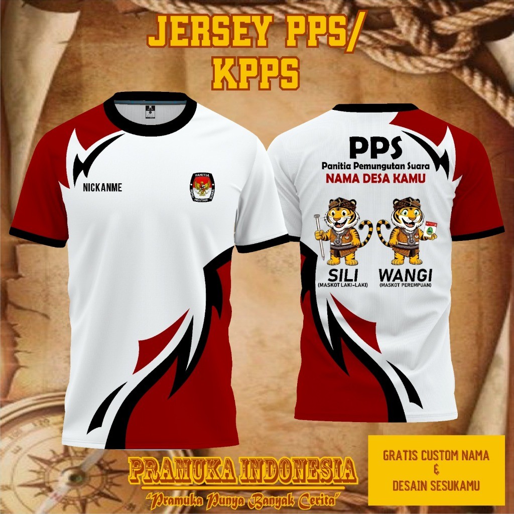 Jual Jersey PPS KPPS 2024 - Gratis ganti Maskot. Premium Lengan Pendek ...