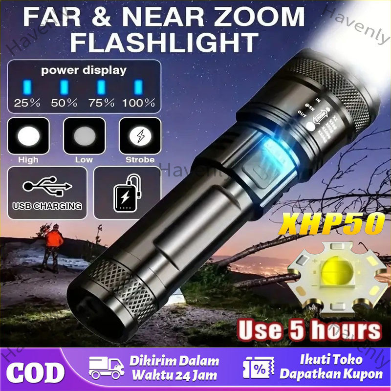 Jual LED Senter Super Terang 10000 Lumens Jarak Jauh Ringan Tahan Air ...