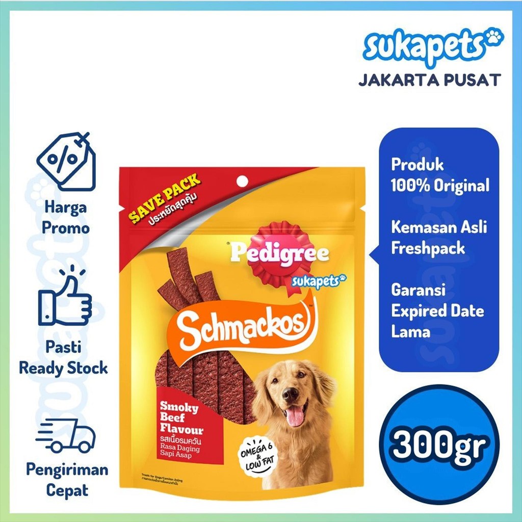 Jual Pedigree Schmackos VP Strap Smoky Beef Flavor Snack Anjing 300gr ...