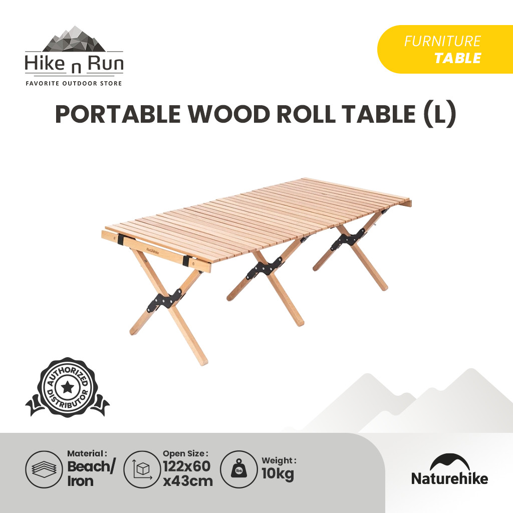 Jual Naturehike NH19JJ009 Meja Lipat Portable Wood Roll Table | Shopee ...