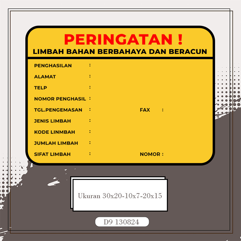 Jual Stiker Label Tanda Simbol Keterangan Limbah B3 multi Sticker ...