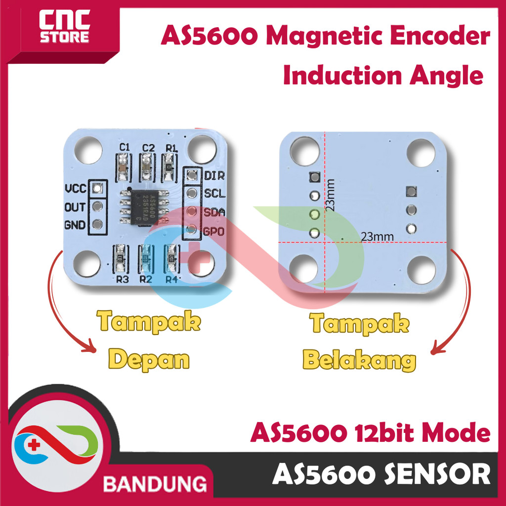Jual AS5600 Magnetic Encoder Induction Angle Measurement 12bit Module ...