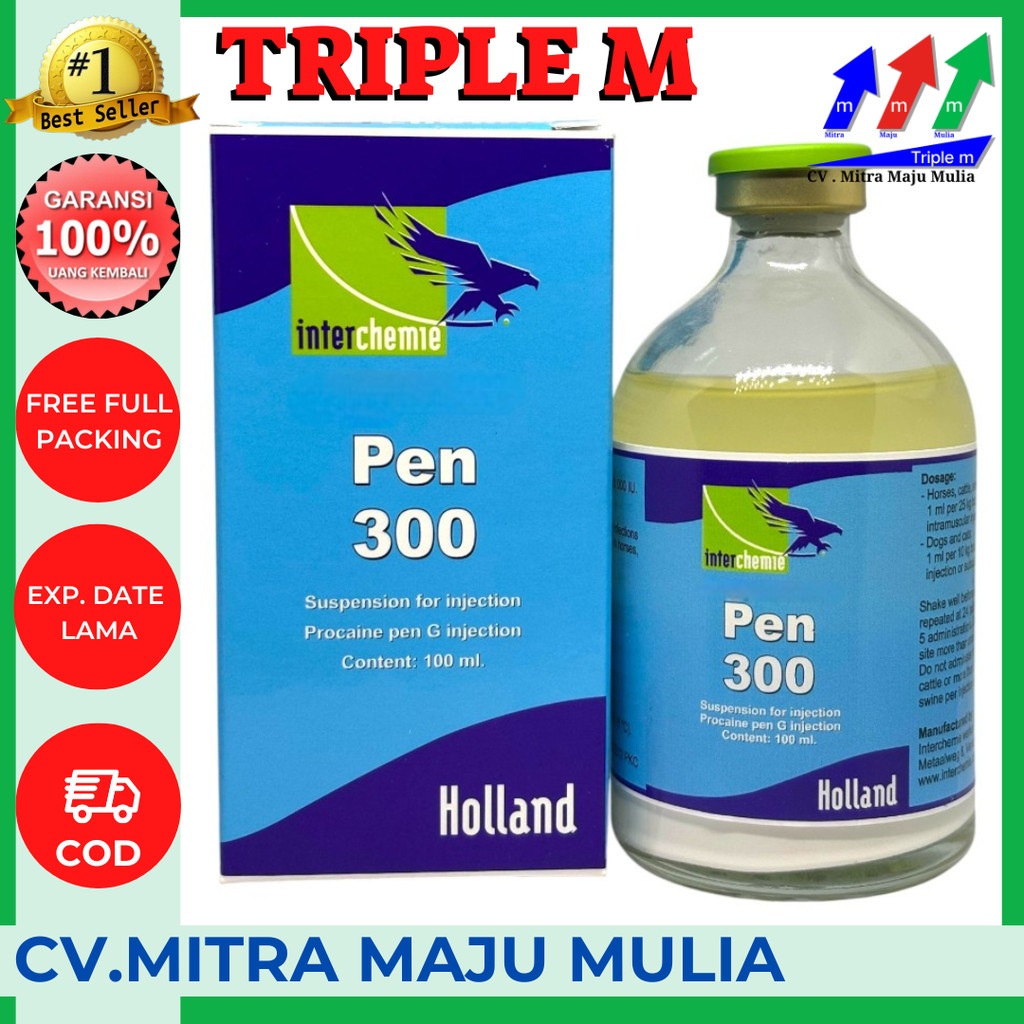 Jual PEN-300 100 ml - Obat Infeksi Hewan Sapi Kambing Domba Kuda Babi ...