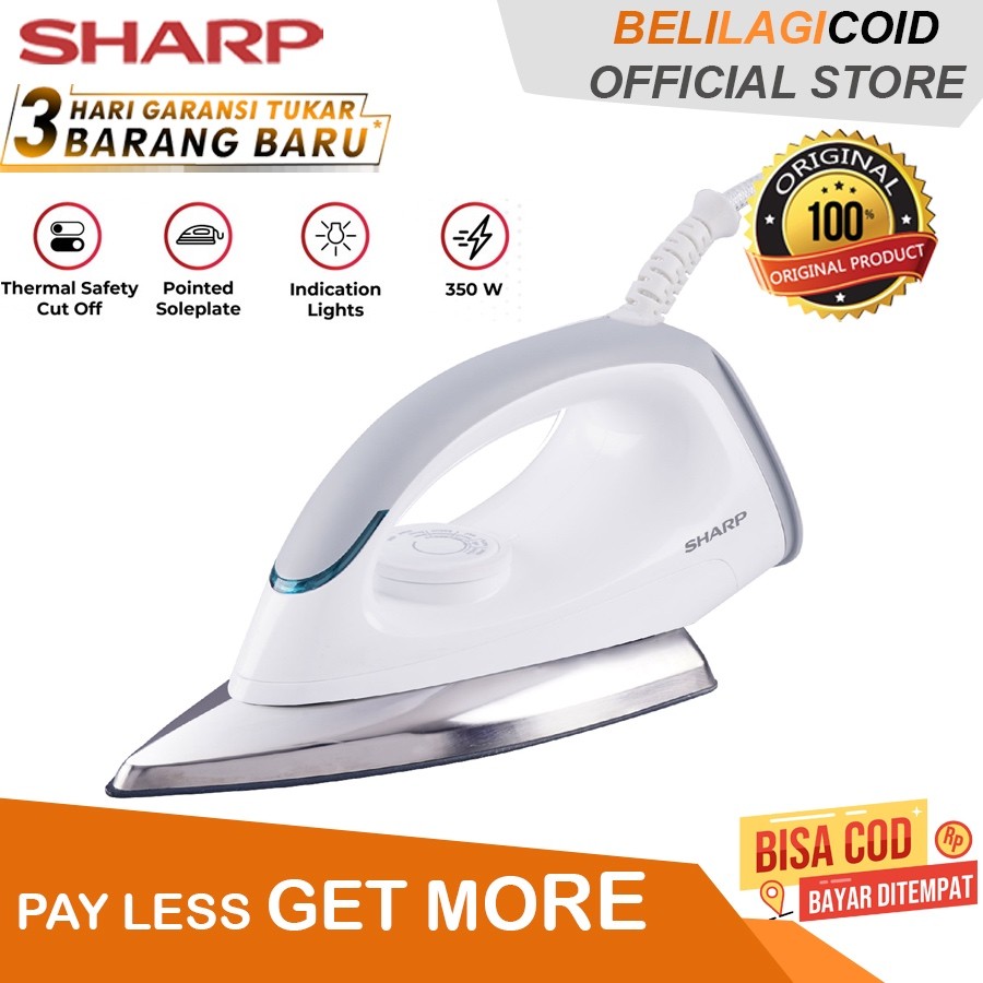 Jual [COD] SHARP Setrika Stainless Premium Anti Lengket EI N10 / EI-N10 ...