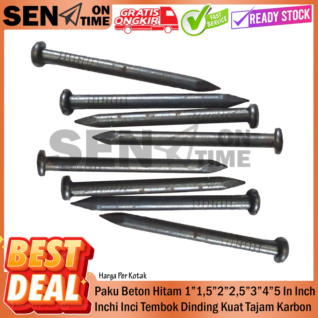 Jual Paku Beton Hitam Ukuran 1” 1,5” 2” 2,5” 3” 4” 5” Inchi Inch Inci ...