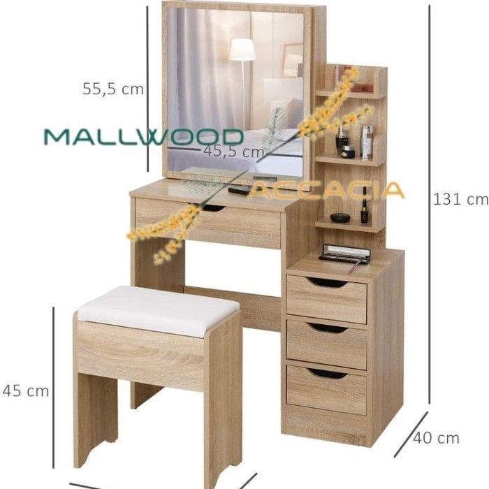 Jual MALL WOOD Set Meja Rias Minimalis Kualitas Ekspor | Shopee Indonesia