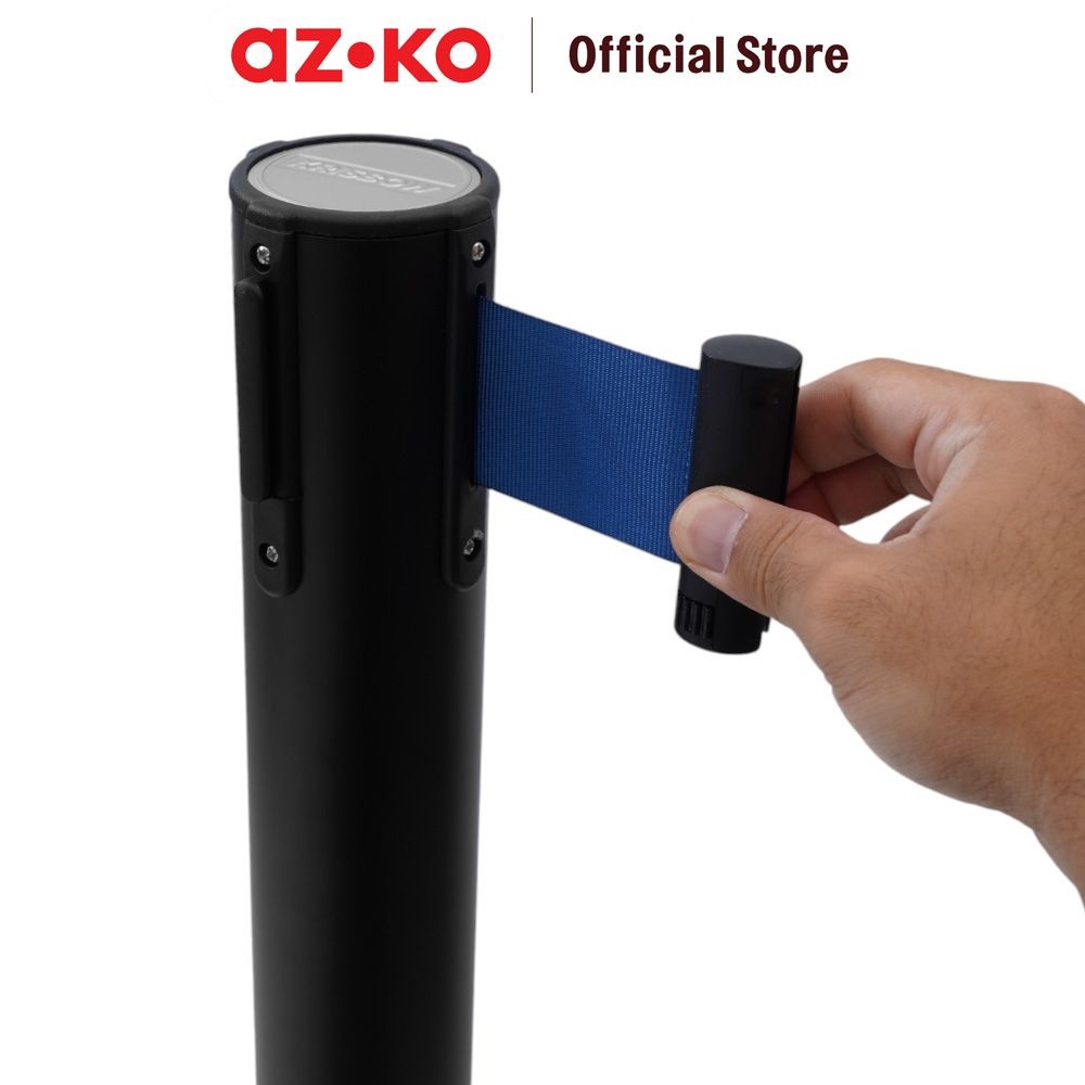 Jual AZKO Krisbow Tiang Antrian Stackable Thin Base Dengan Tali - Hitam ...