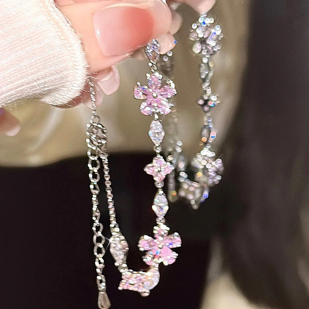Jual LULA ROSE Gelang Bunga Sakura Pink | Rantai Perak Elegan Anti ...
