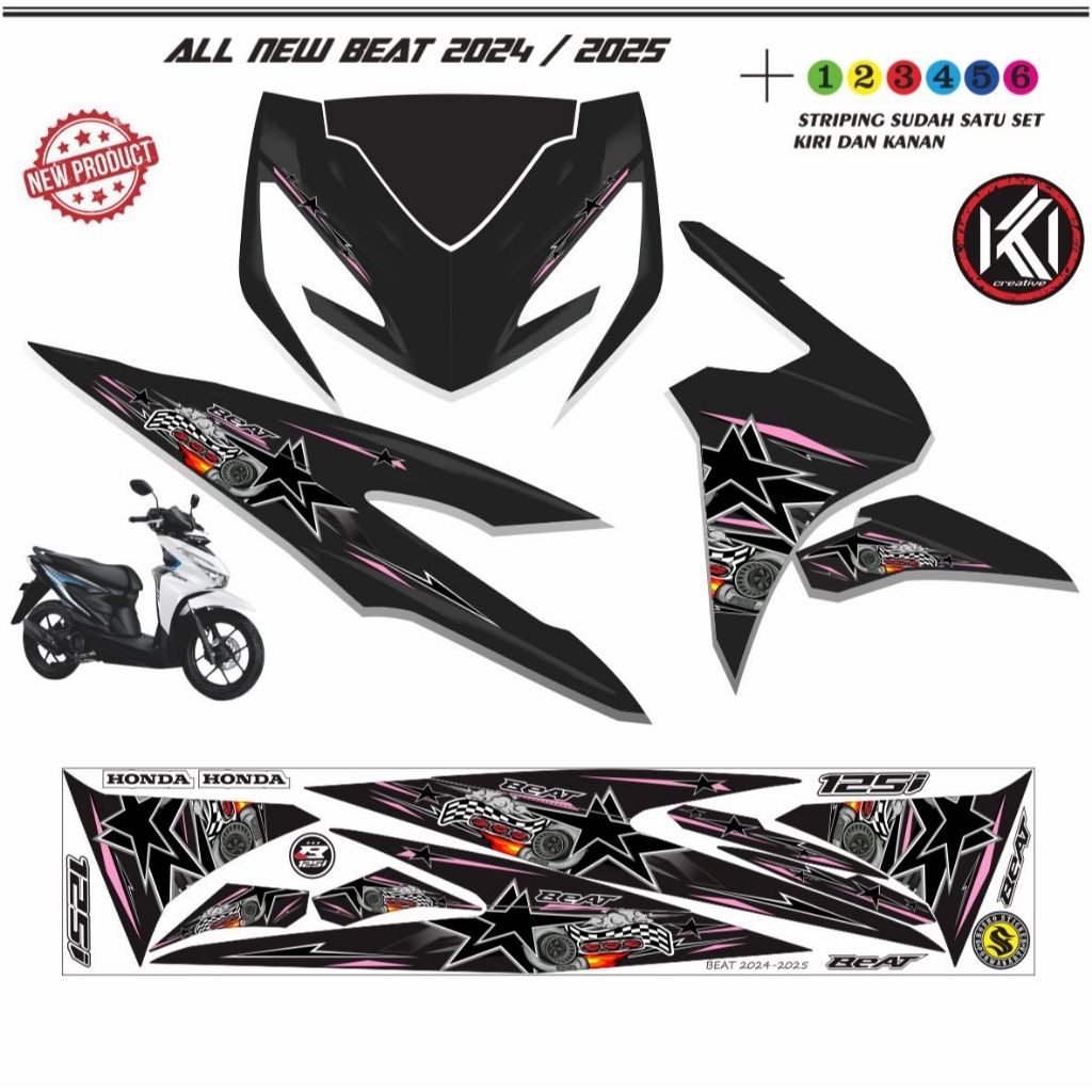 Jual STICKER VARIASI STRIPING MOTOR BEAT DELUXE NEW GEN 2 NEW VARIASI ...