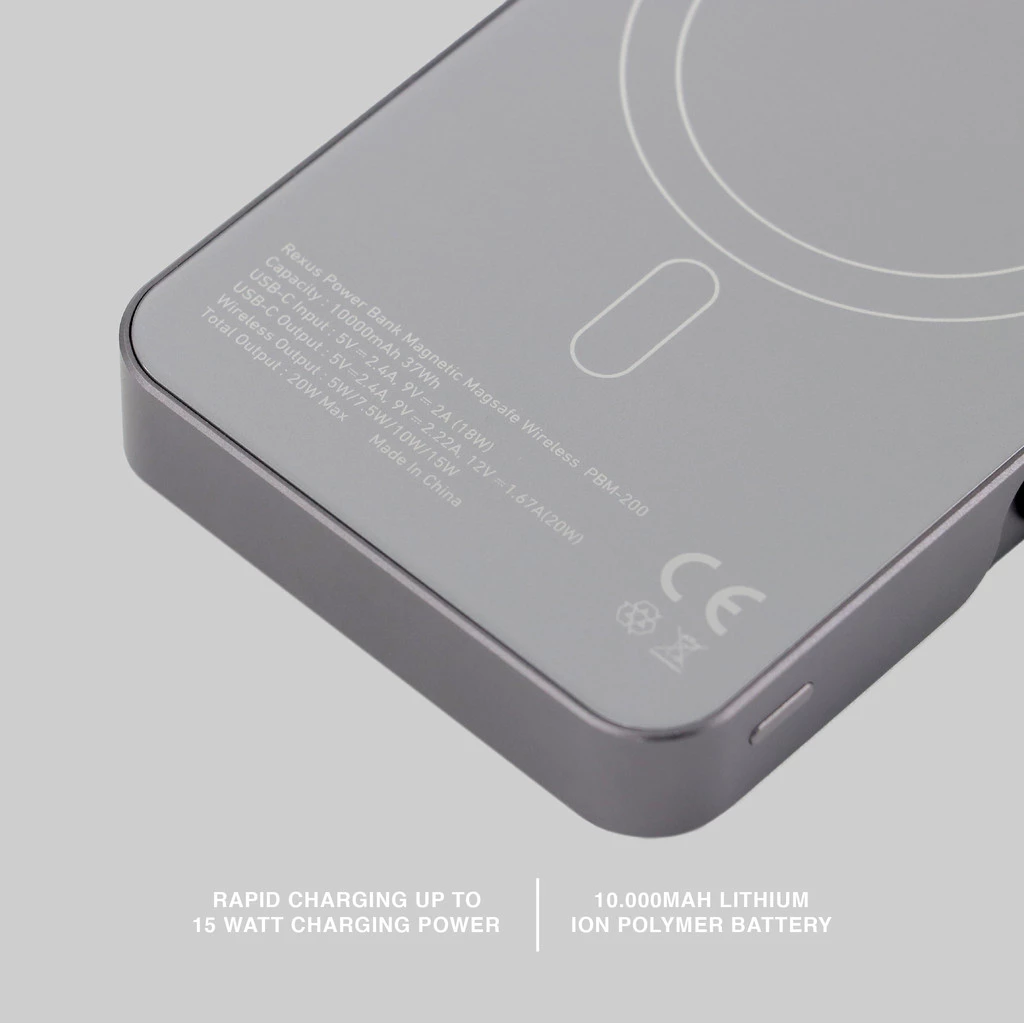 Rexus Wireless Power Bank 10000mAh PBM-200 Magsafe 20W Fast Charging Type