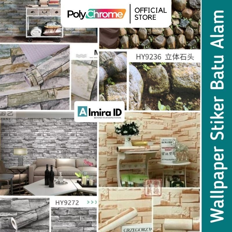 Jual RAJA888 Wallpaper Stiker Dinding Batu Alam 3D Bata Andesit Sticker ...