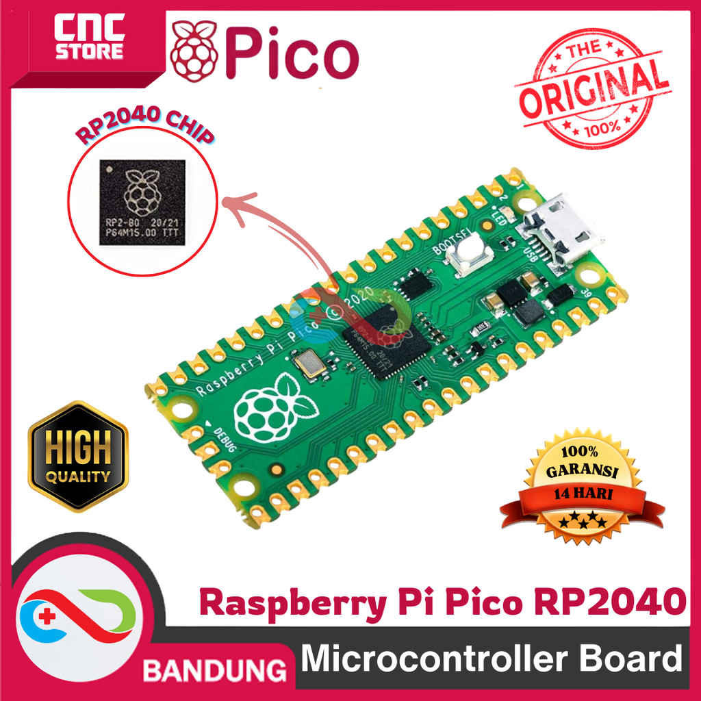 Jual Raspberry Pi Pico RP2040 RP 2040 ARM Micropython Standard 2MB ...