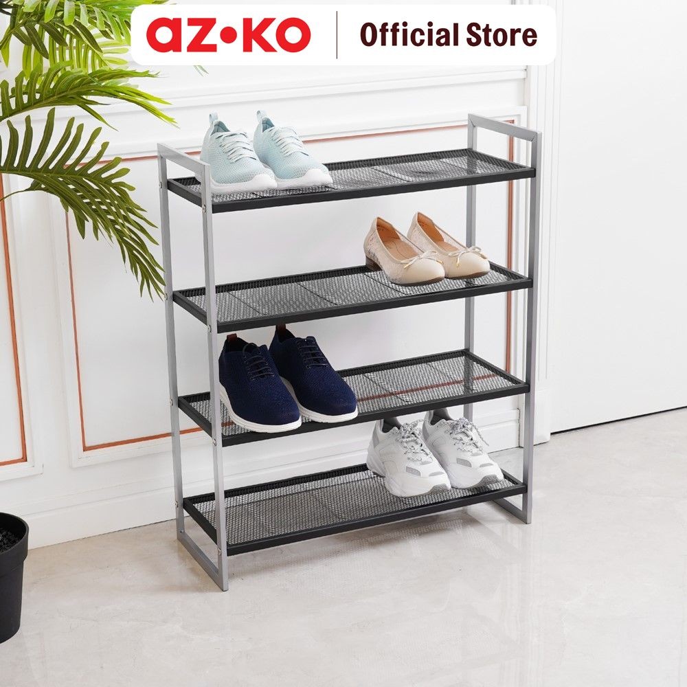 Jual AZKO Stora Rak Sepatu Mesh 4 Tingkat - Hitam Shoe RackOrganizer ...